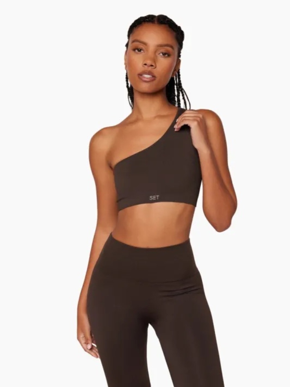 SET Active Sculptflex One-Shoulder Ribbed Sports Bra